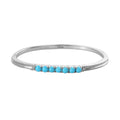Sleeping Beauty Turquoise Bangle Bracelet in Stainless Steel (6.50 In) 2.15 ctw - Sticky add to cart bar