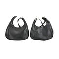 Black and Tan Faux Leather Set of 2 Shoulder Bag (9.05"x7.87"x3.14") - Sticky add to cart bar