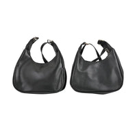 Black and Tan Faux Leather Set of 2 Shoulder Bag (9.05"x7.87"x3.14")