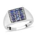 Tanzanite Men's Ring in Platinum Over Sterling Silver 1.10 ctw - Sticky add to cart bar