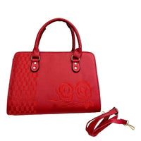 Red Faux Leather Shoulder Bag (11"x7.87"x4.33")