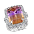 Anahi Ametrine and Moissanite Ring in Rhodium Over Sterling Silver 14.40 ctw - Sticky add to cart bar