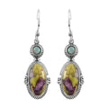 Artisan Crafted Tasmanian Stichtite and Ethiopian Welo Opal Earrings in Sterling Silver 9.50 ctw - Sticky add to cart bar