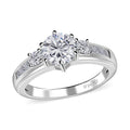 Moissanite Timeless Ring in Sterling Silver - Sticky add to cart bar