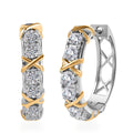 Moissanite Hoop Earrings in Vermeil Yellow Gold and Platinum Over Sterling Silver 1.25 ctw - Sticky add to cart bar