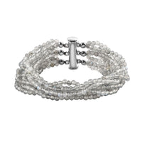Malagasy Labradorite Multi-row Bracelet in Sterling Silver (7.25 In) 118.00 ctw