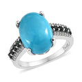 Premium Sleeping Beauty Turquoise and Multi Gemstone Ring in Platinum Over Sterling Silver (Size 10.0) 5.85 ctw - Sticky add to cart bar
