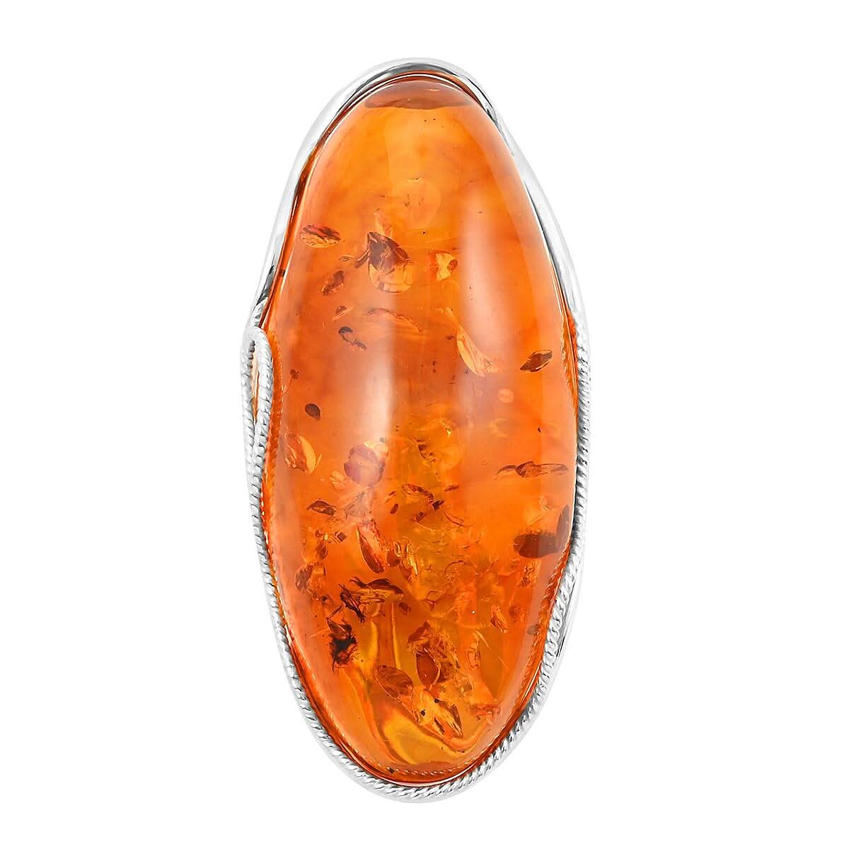 Baltic Amber Oval Brooch in Sterling Silver 8.5 Grams
