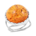 Baltic Amber Round Ring in Sterling Silver - Sticky add to cart bar