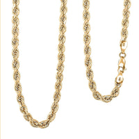 14K Yellow Gold 4mm Rope Necklace 26 Inches 9.60 Grams