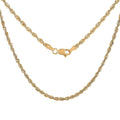 14K Yellow Gold 2.52mm Rope Necklace 18 Inches 3.20 Grams - Sticky add to cart bar