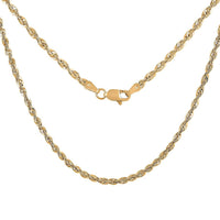 14K Yellow Gold 2.52mm Rope Necklace 18 Inches 3.20 Grams