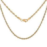 10K Yellow Gold 3.05mm Rope Necklace 18 Inches 3.40 Grams