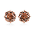 Morganique Quartz (Triplet) Stud Earrings, Solitaire Stud Earrings, Triplet Quartz Studs, Vermeil Rose Gold Over Sterling Silver Earrings 7.85 ctw - Sticky add to cart bar