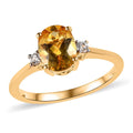 Premium Brazilian Heliodor and White Zircon Ring in Vermeil Yellow Gold Over Sterling Silver 1.15 ctw - Sticky add to cart bar