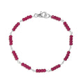 Niassa Ruby (FF) Beaded Bracelet in Sterling Silver (7.25 In) 15.10 ctw - Sticky add to cart bar
