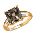 Iliana 18K Yellow Gold Princess Cut AAA Turkizite and G-H SI Diamond Ring 4.50 ctw 4.40 Grams - Sticky add to cart bar