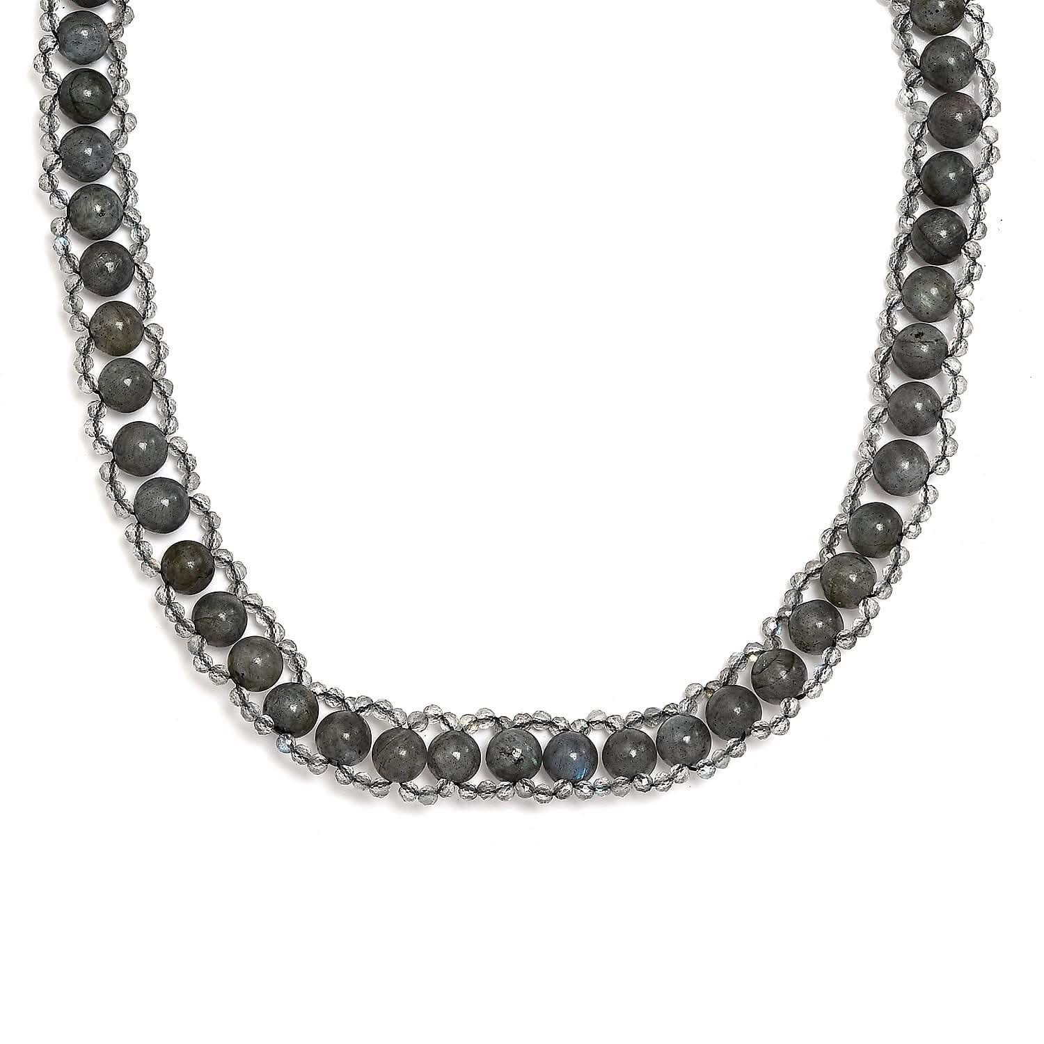 Malagasy Labradorite Necklace 20 Inches in Sterling Silver 163.20 ctw