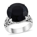 Bali Legacy Thai Black Spinel Floral Heart Ring in Sterling Silver (Size 10.0) 11.00 ctw - Sticky add to cart bar