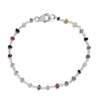 Niassa Ruby (FF) Beaded Bracelet in Sterling Silver (7.25 In) 6.00 ctw
