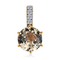 Iliana 18K Yellow Gold 120 Facet AAA Turkizite and G-H SI Diamond Pendant 2.40 ctw