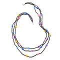 Multi Gemstone Beaded Necklace 20 Inches in Sterling Silver 121.50 ctw - Sticky add to cart bar