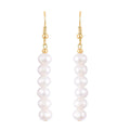 White Freshwater Pearl 5-7mm Dangle Earrings in Goldtone - Sticky add to cart bar