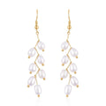 White Freshwater Pearl Dangle Earrings in Goldtone - Sticky add to cart bar