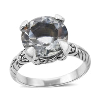 Bali Legacy Montezuma Prasiolite Solitaire Ring in Sterling Silver 6.25 ctw