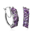 Amethyst Hoop Earrings in Platinum Over Sterling Silver 11.10 ctw - Sticky add to cart bar