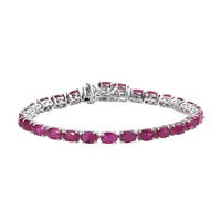 Niassa Ruby (FF) Tennis Bracelet in Platinum Over Sterling Silver (6.50 In) 18.85 ctw