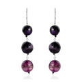 Blue Agate and Thai Black Spinel Dangle Earrings in Sterling Silver 75.85 ctw - Sticky add to cart bar
