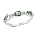 Premium Tsavorite Garnet and Moissanite Ring in Platinum Over Sterling Silver 0.65 ctw - Sticky add to cart bar