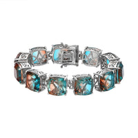 One Time Only Aqua Terra Costa Quartz Bracelet in Platinum Over Sterling Silver (8.00 In) 87.50 ctw