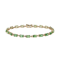 Luxoro 10K Yellow Gold Premium Tsavorite Garnet Bracelet (8.00 In) 6.50 ctw