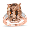 Luxoro 14K Rose Gold AAA Marropino Morganite and G-H I2 Diamond Ring (Size 6.0) 4.60 Grams 10.20 ctw - Sticky add to cart bar