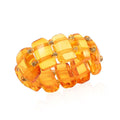 Yellow Amber Beaded Stretch Ring - Sticky add to cart bar