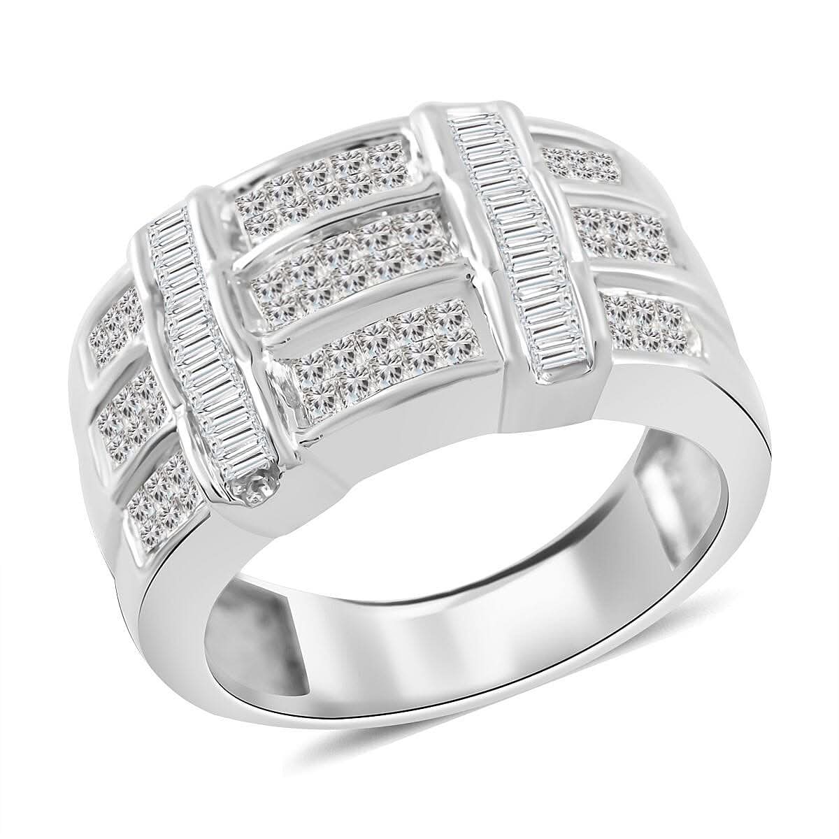 14K White Gold Diamond (G-H, I1) Ring (Size 10.0) (7.60 g) (Del. in 10-15 Days) 1.00 ctw