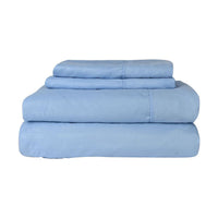 Hotel New York 4-Piece Light Blue Super Soft 1600 Series Bamboo Embossed Bed Sheet -King (Delivers in 14-20 Business Days)