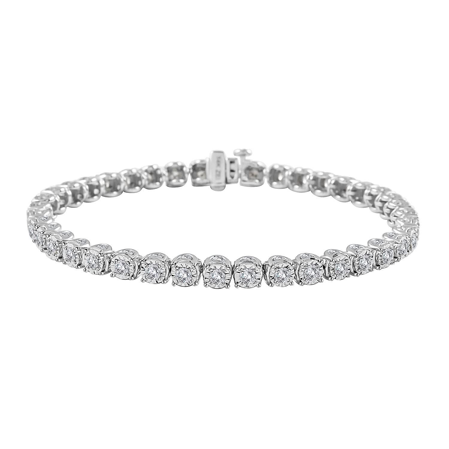 14K White Gold Diamond H-I SI Bracelet (7.25 In) 13.2 Grams 4.00 ctw