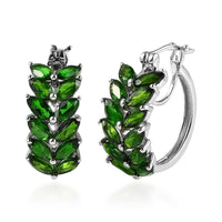 Chrome Diopside Hoop Earrings in Platinum Over Sterling Silver 6.85 ctw