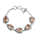 Artisan Crafted Morganique Quartz (Triplet) Toggle Clasp Bracelet in Sterling Silver (6.50-8.50In) 27.00 ctw - Sticky add to cart bar