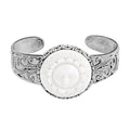 Bali Legacy Carved Bone Cuff Bracelet in Sterling Silver (7.50 In) - Sticky add to cart bar