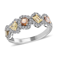 Modani 18K White Gold Multi Color Diamond (SI) Ring (Del. in 10-15 Days) 1.00 ctw