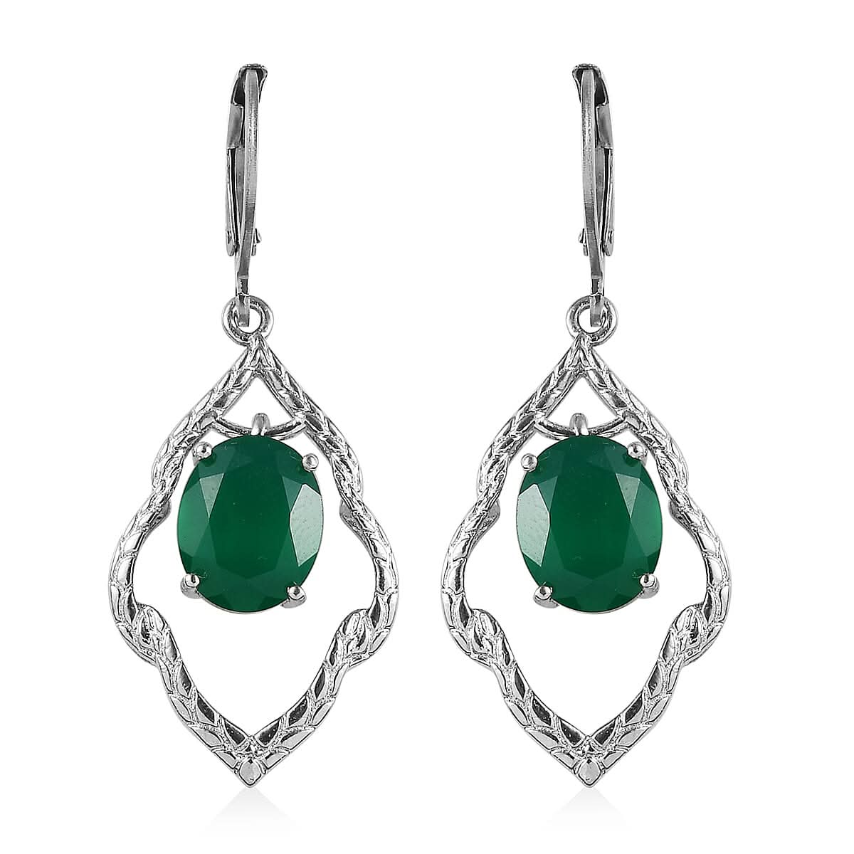 Karis Verde Onyx Earrings in Platinum Bond 5.00 ctw
