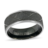 Men's Ring in ION Plated Black Stainless Steel