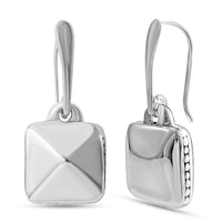 Cushion Dangle Earrings in Sterling Silver 6.80 Grams