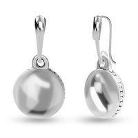 Oval Dangle Earrings in Sterling Silver 6.40 Grams
