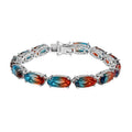 Aqua Terra Costa Quartz (Triplet) Bracelet in Platinum Over Sterling Silver (6.50 In) 31.00 ctw - Sticky add to cart bar