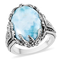 Artisan Crafted Larimar Ring in Sterling Silver (Size 10.0) 12.90 ctw